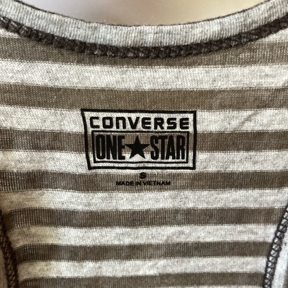 🛹 Converse Size Small Striped Racerback Tank Top - Picture 2 of 13